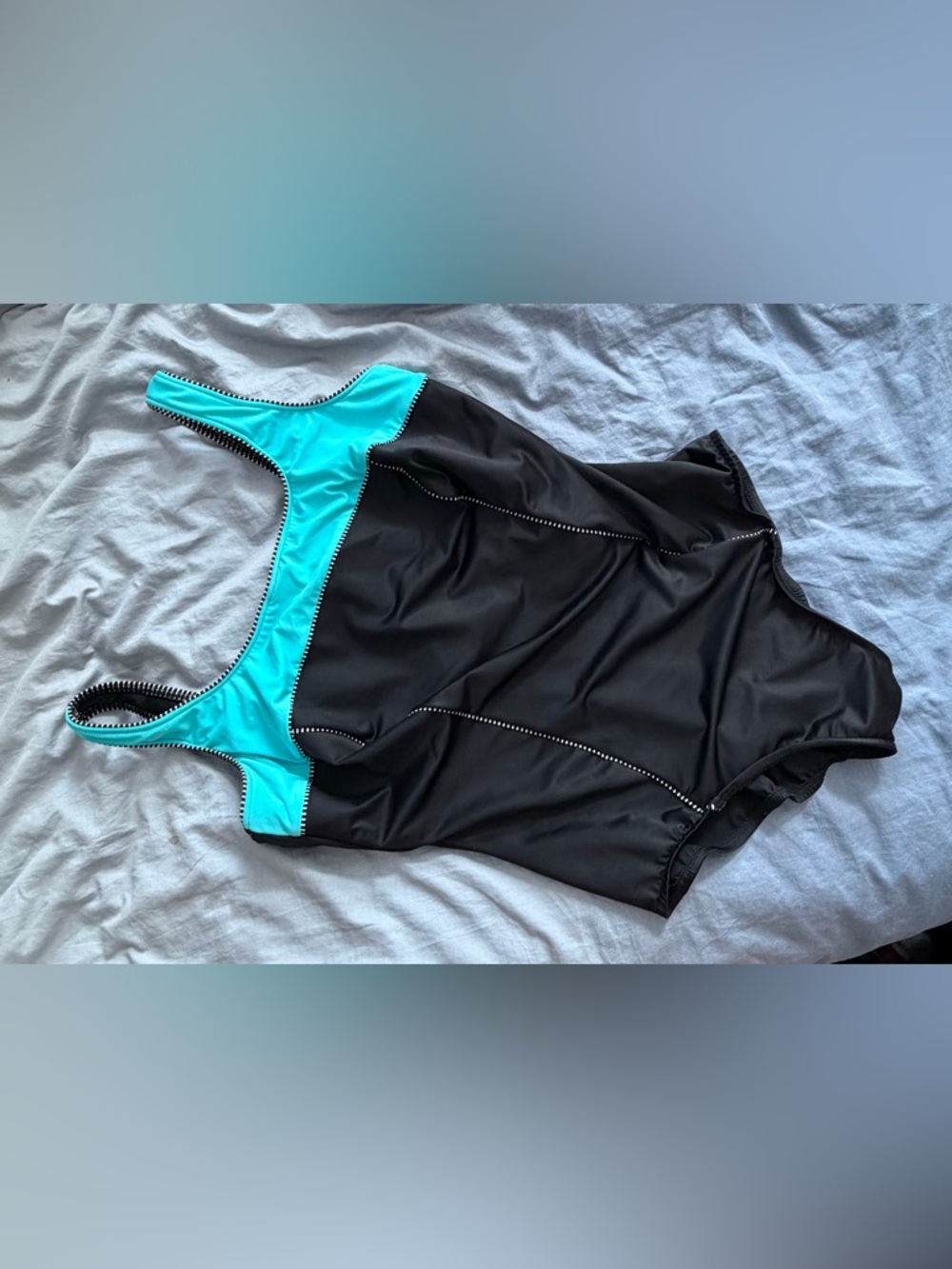Miraclesuit Black and Turquoise One-Piece Swimsuit